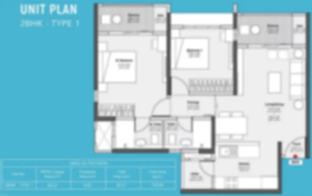 Godrej Shettigere Road Apartment 1 BHK Floor Plan by Godrej Properties located at BK Halli Road, Shettigere Road, Devanahalli, Bangalore Karnataka