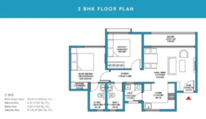 Godrej Shettigere 2 BHK apartment Floor Plan by Godrej Properties located at Shettigere, Devanahalli, Bangalore